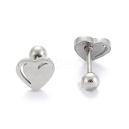 Tarnish Resistant 201 Stainless Steel Barbell Cartilage Earrings LS-EJEW-R147-38-1