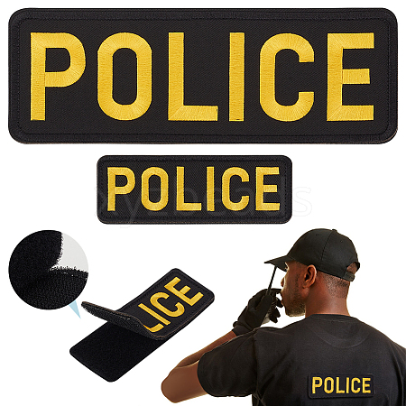 Security Personnel Polyester Embroidered Appliques PATC-WH0017-10A-02-1