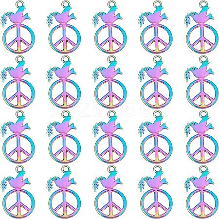 20Pcs Rainbow Color Alloy Pendants FIND-FH0003-56-1