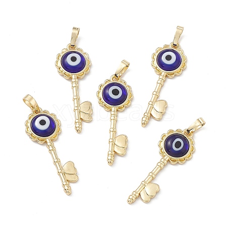 Handmade Evil Eye Lampwork Pendants LAMP-G157-03G-13-1