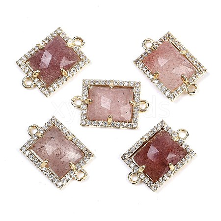 Natural Strawberry Quartz Faceted Rectangle Links G-I375-07G-07-1