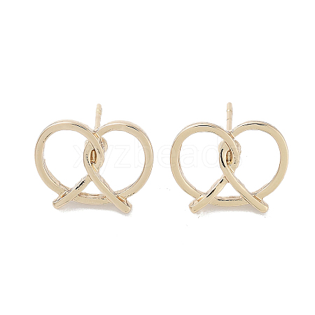 Heart Alloy Studs Earrings for Women EJEW-H309-15KCG-1