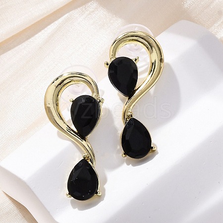 Alloy Rhinestones Stud Earrings EJEW-M075-04G-03-1