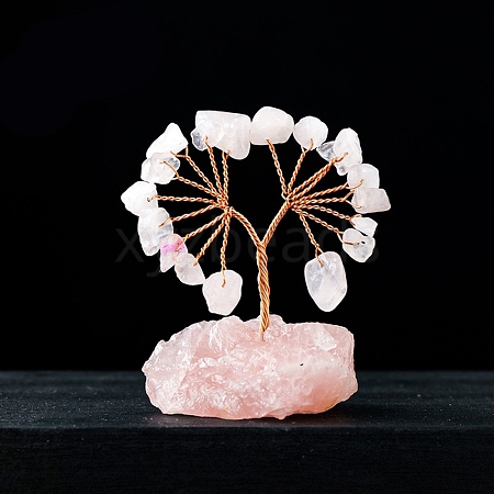 Natural Rose Quartz Chips Tree Decorations PW-WG50377-02-1