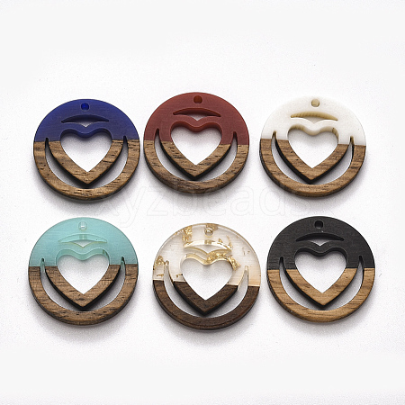 Resin & Walnut Wood Pendants RESI-N025-010A-1