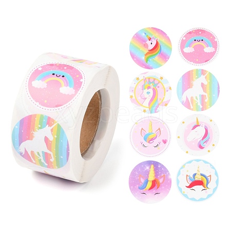 8 Styles Horse Paper Stickers X-DIY-L051-008-1