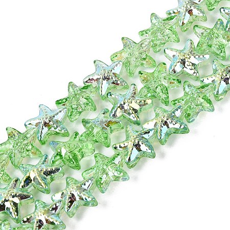 Electroplate Transparent Glass Beads Strands EGLA-Q136-01A-09-1