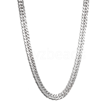 Non-Tarnish 201 Stainless Steel Curb Chain Necklaces NJEW-Q336-06B-P-1