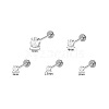 304 Stainless Steel Micro Pave Clear Cubic Zirconia Cartilage Earrings WG9004D-50-1