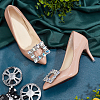 2Pcs Platinum Alloy & Rhinestone Detachable Shoe Buckle Clips FIND-FG0003-12-4