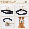 Plastic Artificial Leaf & Velvet Dog Ring Bearer HJEW-DR00077-4