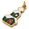 Christmas Theme Ion Plating(IP) 304 Stainless Steel Enamel Pendants STAS-Z104-01G-06-2