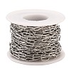 Tarnish Resistant 304 Stainless Steel Textured Paperclip Chains CHS-I009-01P-3