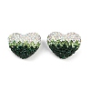 Gradient Color Heart Shaped Polymer Clay Rhinestone Beads CLAY-NH0002-03B-1