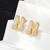 Brass Micro Pave Cubic Zirconia Stud Earrings EJEW-Z091-04G-N-4