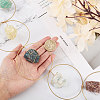 Chakra Copper Wire Wrapped Gemstone Nuggets Pendant Decorations HJEW-AB00165-3