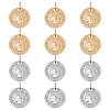12Pcs 2 Colors 304 Stainless Steel Coin Pendants STAS-UN0064-48-1
