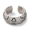 Brass With Clear Cubic Zirconia  Cuff Rings RJEW-S242-05P-2