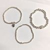 3Pcs 3 Style Iron & Polymer Clay Rhinestone Beaded Stretch Bracelets Set BJEW-PH01674-1