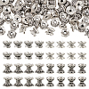 60Pcs 4 Styles Tibetan Style Alloy Bead Caps FIND-TA0002-98-2