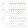 Unicraftale 60Pcs 6 Styles 304 Stainless Steel Linking Ring STAS-UN0056-44-1