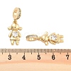 Brass Pave Clear Cubic Zirconia European Dangle Charm KK-U009-08B-G-3