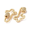 Brass Micro Pave Clear Cubic Zirconia Keychain Clasps ZIRC-TAC0005-02A-G-3