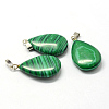 Teardrop Dyed Synthetic Malachite Pendants G-Q368-01-2