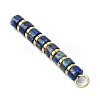 Natural Lapis Lazuli & Electroplated Synthetic Non-magnetic Hematite Heishi Beaded Pendants PALLOY-JF03292-04-4