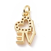 Brass Micro Pave Cubic Zirconia Pendants KK-C012-05G-2