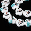 Handmade Porcelain Ceramic Beads Strands PORC-S502-036E-3