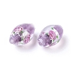 Handmade Silver Foil Glass Lampwork Beads LAMP-Q030-02D-2