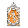 Brass Micro Pave Cubic Zirconia Pendants with Enamel KK-H458-01P-06-1