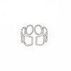 304 Stainless Steel Open Geometry Wrap Cuff Ring for Women RJEW-S405-166P-2