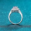 Rhodium Plated 925 Sterling Silver Micro Pave 6.5x3.9mm Moissanite Finger Rings for Women WGCD3AD-17-3