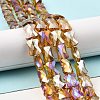 AB Color Plated Transparent Glass Beads Strands EGLA-P051-06A-A13-2