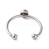 304 Stainless Steel Open Cuff Ring Components STAS-S134-01P-01-3