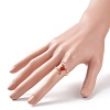 Natural Red Agate Braided Finger Ring RJEW-JR00490-7