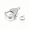 Brass Micro Pave Cubic Zirconia Lobster Claw Clasps ZIRC-F109-07-5