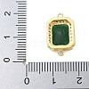 Rack Plating Brass Micro Pave Clear Cubic Zirconia Rectangle Connector Charms KK-A234-028G-01-3