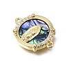 Virgin Mary Theme Brass Micro Pave Clear Cubic Zirconia Connector Charms CU-CBAF50C-05B-G01-2