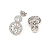 Brass Micro Pave Cubic Zirconia Stud Earring Findings CU-CBAA5EE-02P-2