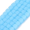 Frosted Imitation Jade Glass Beads Strands GLAA-N072-01A-C03-1