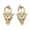 Brass Micro Pave Cubic Zirconia Lobster Claw Clasps KK-Q769-033-NF-1