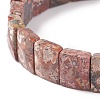 Natural Leopard Skin Jasper Stretch Bracelets BJEW-F406-B14-3