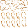 10Pcs Flat Round Brass Glass Leverback Earring Findings KK-TADJ0001-18-1