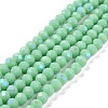 Electroplate Opaque Solid Color Glass Beads Strands EGLA-A044-P6mm-L14-2