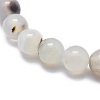 Natural Agate Bead Stretch Bracelets X-BJEW-K212-B-004-2