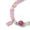 Natural Rose Quartz & Pearl Beaded Necklaces NJEW-L119-07G-4