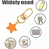 Star with Smiling Face Alloy Enamel Pendant Decorations HJEW-YW00010-01-6